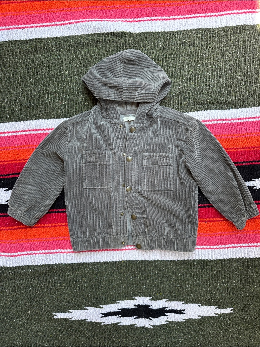 Grayson Collective Boys Grey Hooded Corduroy Jacket